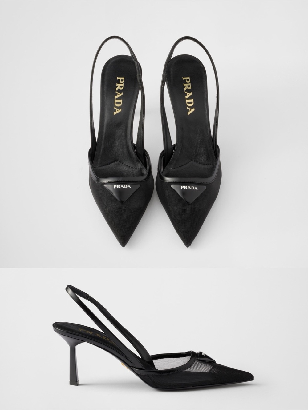 New Prada Mesh fabric slingback pumps $1,270 36